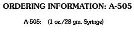 A-505 Ordering Information