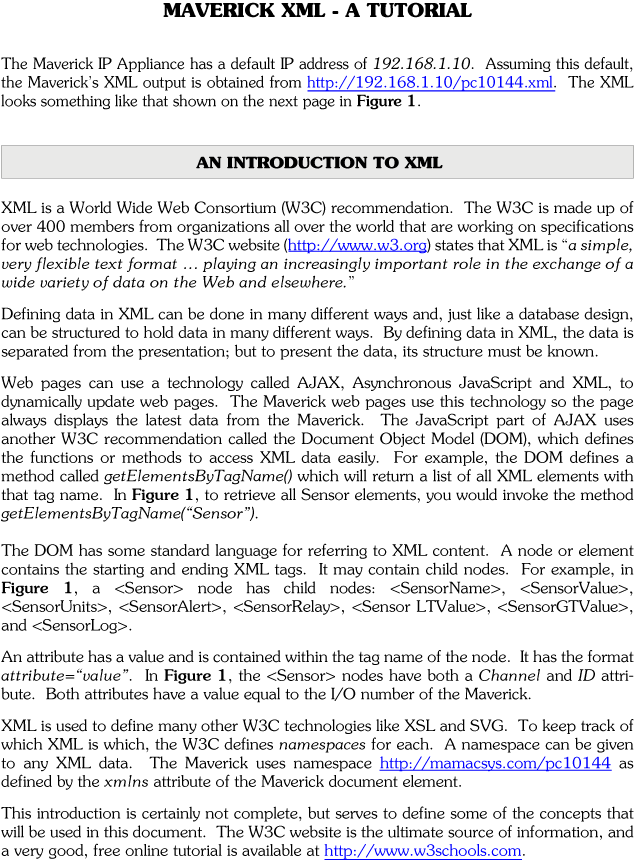 Maverick XML Tutorial page 1