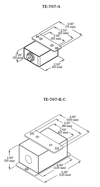 TE-707 Dimensions